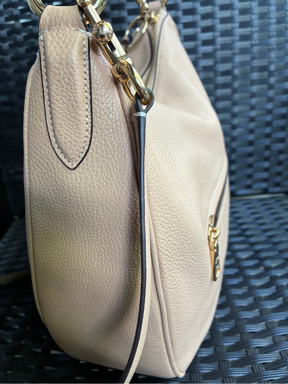 COACH BAG,Coach Pebbled Leather Hobo Bag in Light Beige - Picture 12 of 16